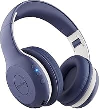 Volume Limited, 60H Playtime, Built-in Mic, Stereo Sound, Foldable Over-Ear Headphones for Kids/Toddler/Travel/Tablet, Blue