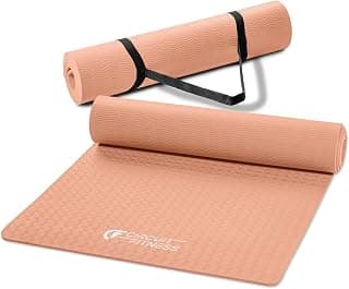 Circuit Fitness by Marcy Non-Slip Multi-Purpose Exercise Yoga Mats with Carrying Strap Multi-Thickness, Multi-Color Options