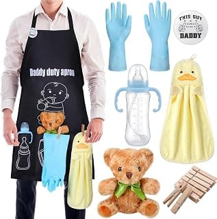 7 Pcs Daddy Duty Apron for New Dad Funny Baby Shower Gifts