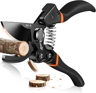 Cuts 4X Easier, Ultra-Sharp Japanese SK5 Titanium-Coated Blade, Arthritis-Friendly Garden Scissors, Hedge Clippers & Shears