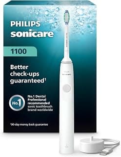 This Solves the Problem: Philips Sonicare 1100 Series Electric Toothbrush - Sonic Toothbrush with Advanced Sonic Technology, EasyStart, Smartimer & Quadpacer, White, Model HX3641/02