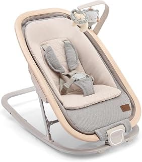 Gromast 2-in-1 Baby Bouncer Seat for Infants, Portable Baby Rocker with 3 Adjustable Backrest Positions & Travel Bag - Light Gray