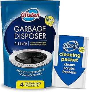 Garbage Disposer Cleaner and Freshener, Sink Disposal Odor Eliminator with Foaming Action, Lemon Scent, Made in the USA, 4 Packets