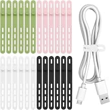 Adjustable, Multipurpose, 5.12" High-Elasticity Cord Wraps for Bundling Electronics, Home Office Travel Essentials