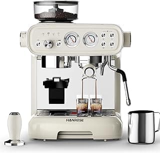 Fully Removable Burr Assembly, Adjustable Dosing & Independent Hot Water for Latte, Cappuccino & Americano at Home or Office