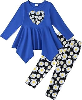 Price Drop: Toddler Cute Girl Winter Clothes Long Sleeve Tops Graphic T Shirt Soft Leggings Pants 2 Piece Set Fall Outfits