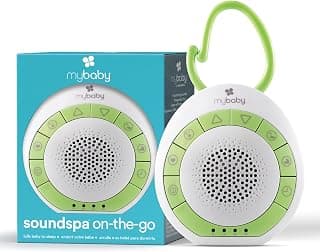 MyBaby Sound Machine, White Noise for Baby, Travel, Nursery and On The Go, 4 Soothing Sounds, Integrated Clip, Small and Lightweight, Great for Registry Gift