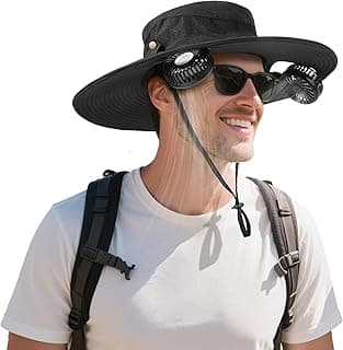 AMACOOL Bucket Hat Fan Pro, Gifts for Father Dad Husband, Fishing Essentials for Women Men, Camping Hiking Beach Gardening