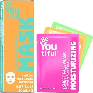 Skin Care Facial Mask Set for All Skin Types and Ages, Boy and Girls, Box Includes 3 Masks, For a Daily Skin Care Routine