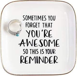 PUDDING CABIN Inspirational Gifts for Women Ring Dish You're Awesome So This is Your Remind Birthday Gifts for Women Unique, Friends Gifts for Female Mom Sister Coworker