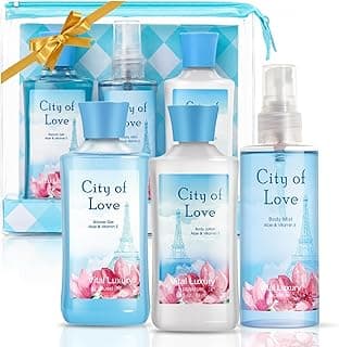 Bath and Body Gift Set for Women, City of Love 3PCS Spa Set with Shower Gel, Body Lotion & Body Mist, 3 fl oz Each, Self Care Spa Gift for Her, Mom, Sister, Grandma, Friends