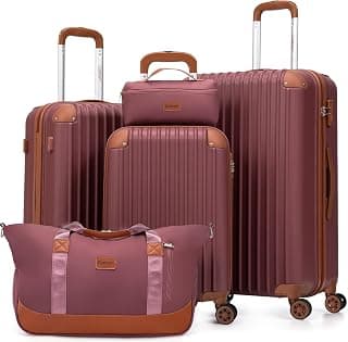 Trending on Amazon: Luggage Sets 5 Piece Suitcases with Wheels, Suitcase Set ABS Hard Case Luggage with TSA Lock Spinner Wheels Durable Travel Luggage