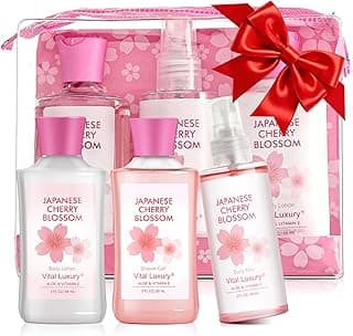 Back in Stock Alert: Bath and Body Travel Gift Set, 3pcs Travel Size Shower Gel Body Lotion Fragrance Mist Christmas Birthday Gift TSA-Friendly for On-the-Go Self-Care (3PCS, Japanese Cherry Blossom)