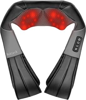 2026 Upgraded 3D Back Shoulder Kneading Massage Pillow, 3 Intensity Speeds Deep Tissue, Relaxation Gifts for Men Women, Black