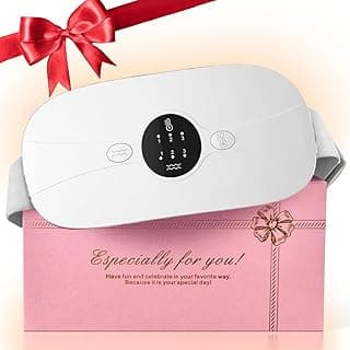 Portable Cordless Heating Pad, Electric Waist Belt Device, Heating Pad for Back Pain, 3-Speed Adjustment, Portable Electric Fast Heating Belly Wrap Belt for Women and Girl (White)