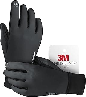 Winter Gloves Men Women Made with 3M Thinsulate, Lightweight Thermal Warm Gloves for Cold Weather with Touch Screen Fingers, Water Resistant Running Gloves for Cycling, Hiking, Driving