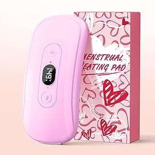 Portable Heating Pad: 2 Timer 6 Heat Levels 6 Vibration Modes Cordless Electric Heating Pad 3s Fast Heating Travel Heating Pad Gifts for Women Christmas Birthday Pink