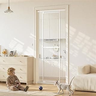 Gardner Pet 51"-87" Extra Tall Cat Gate for Doorway, Wide Adjustable 27.56"-37" Baby Gate Included 4 Extension Kits, Pressure Mounted Safety Full Door Gate for Stairs, Studio, Kitchen (White) | 51"-87" height & 27.56"-37" width adjustability; pressure-mounted installation. 4 extension Ideal for doorways, pets & babies