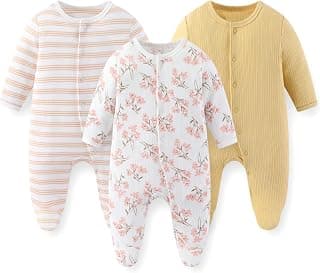 Unisex Mix and Match,100% Cotton Soft Fabric,Easy Snap Closure,Warm Footed Design,Cozy Everyday Wear