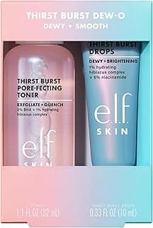 SKIN Thirst Burst Dew-O, Travel-Sized Skincare Set, Exfoliating Facial Toner & Hydrating Serum Drops, Gives Skin A Dewy, Bouncy Glow, Vegan & Cruelty-Free
