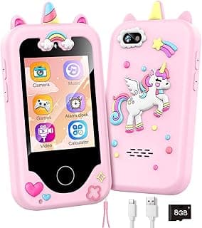 Built-In Dual Cameras, Music Fun Learning Games; Play Phone, Perfect Birthday & Christmas Gift For Little Girls Aged 3 To 10