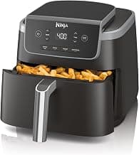 Ninja Air Fryer with Air Crisp | 5 QT Capacity fits up to 4lbs of Fries | 4-in-1 Pro Air Fry, Roast, Reheat, Dehydrate | 400°F Max Temp | 1750 Watts | W/Nonstick Basket & Crisper Plate | Grey | AF141