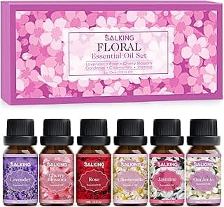 Trending on Amazon: SALKING Floral Essential Oils Set, Premium Pure and Natural Essential Oils, Fragrance Oil Scented Oils for Oil Diffusers 6 x 10 ML - Lavender, Rose, Jasmine, Cherry Blossom, Gardenia, Chamomile