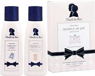 Noodle & Boo Bundle of Joy Newborn Baby Gift Set ; Newborn 2-in-1 Hair & Body Wash, Super Soft Baby Lotion