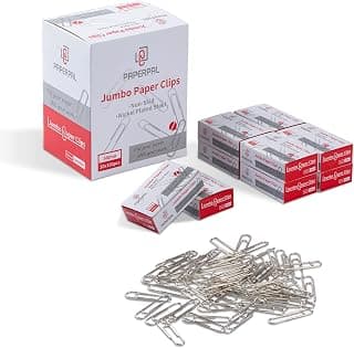 Is It Worth Buying: PAPERPAL Paperclips for Office School & Personal Use, Jumbo Nonskid Paper Clip (2"), 1000 Large Paper Clips (10 Boxes of 100 Each), Silver | Value bulk pack of 1,000 large non-skid paper clips for offices, schools and businesses, packed in 10 boxes of 100 each.