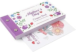 JULEASEL Fun Coupon Book for Mom from Daughter, Unique Mom Gifts for Mother’s Birthday from Kids, 20 Fun Floral Vouchers + 10 Blank DIY Sheets, Thoughtful Gifts For Mother Grandmother