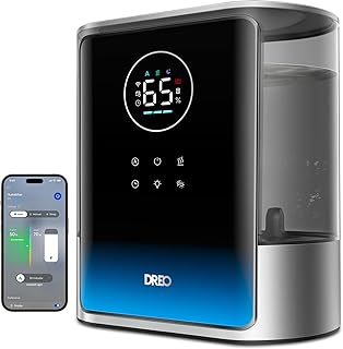 DREO 8L Smart Humidifier Large Room 600ft², HM717S, 80H Runtime Supersized Warm and Cool Mist Humidifiers for Bedroom Baby, 28dB Quiet Air Humidifier for Plants Indoor, Home, Whole House, Silver