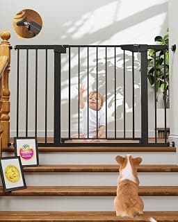 Mom's Choice Awards Winner, Double Lock Safety for Doorways, One-Hand Open Child Gate for Toddlers & Pets, Pressure Mounted
