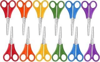 Kids Scissors Bulk of 12-Pack, Taotree 5" Kid Scissors for School Office | School Supplies, Craft Supplies, Small Blunt Tip Safety for Toddler Child Student Classroom Teacher Scrapbook Scrapbooking