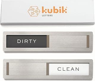 Stainless Steel 304 Premium Grade. Soft Magnet with Surface Protection. Smooth Slider Clearly Shows CLEAN or DIRTY Status.