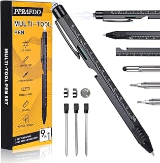PPRAFDD 9 in 1 Multitool Pen, Mens Gift, Stocking Stuffers for Men | Cool Tools Gadgets, Birthday/Christmas/Fathers Day/Valentines Day Gifts for Men Dad Husband Him