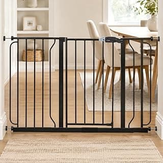 Pressure Mounted with Door, For Babies, Toddlers & Pets, Black, Tested & Trusted for 30 Years, Baby Safety Alliance Certified