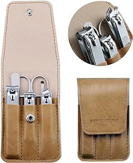 Nail Clipper Set for Men, Manicure Kit with Case, Travel Grooming Gift | Stocking Stuffer, Christmas Gift, Birthday Gift, for Men, Teen Boys, Dad, Husband, Boyfriend, Son, Brother