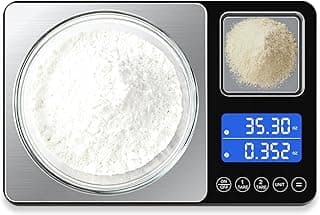Digital Dual Platform Kitchen Scale, 33 lb Large & 1.1 lb Mini Food Scale with Dual-Line LCD Display, Stainless Steel, High Precision for Baking, Cooking, and Meal Prep
