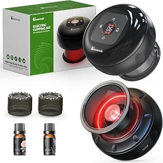 12-level suction and heat, 5-in-1 smart cupping therapy massager for pain relief, muscle soreness, knots and aches