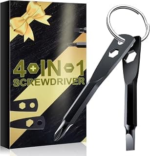 Stocking Stuffers for Men, Christmas- Gifts 4-in-1 Keychain Screwdriver Set | Multi-functional Cool Gadgets Tools for Men Dad Husband with Phillips, Slotted and Hex Wrench on Anniversary White Elephant