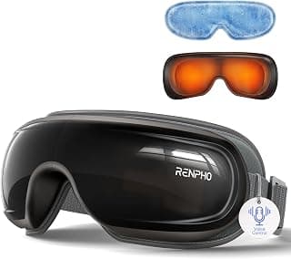 RENPHO Eyeris 3 Eye Massager with Heat and Cooling, Massaging Eye Mask | Voice Control, Vibration & Compression Massager for Dry Eyes & Head Tension, FSA Eligible HSA, Gifts for Women & Men