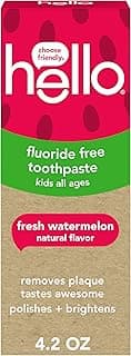 Kids Fluoride Free Toothpaste, Fresh Watermelon, 4.2 oz | For Kids of All Ages, Removes Plaque, Polishes and Brightens, Tastes Awesome, Vegan, Gluten Free, SLS Free