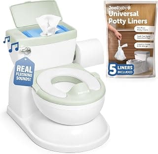 Jool Baby Real Feel 2-in-1 Potty with Wipes Storage, Flushing Sounds & Disposable Liners - Realistic Toilet - Easy to Clean & Assemble (Sage)
