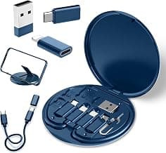 USB to USB-C Adapter, USB C Charging Cable Adapter Kit Contains Multiple OTG Adapters for USB Type C/USB A/USB C Male Cable/Micro USB, Equipped with SIM Extractor/SIM Slot/Phone Holder (Blue)