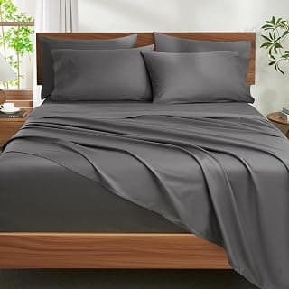This Solves the Problem: Ivellow 100% Egyptian Cotton Sheets Queen Size Set - 1200 Thread Count 6 PC 18" Deep Pocket Queen Size Bed Sheet Set,Luxury Soft Breathable Grey Cooling Sheet Sets Durable Hotel Quality Bedding