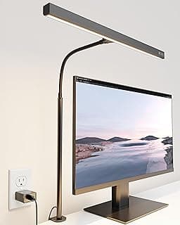SUPERDANNY LED Desk Lamp for Office Home, Eye-Caring Desk Light with Adjustable Gooseneck, 12W Touch Control Dimmable Brightness, Architect Clamp Lamp with USB Adapter for Reading Study Workbench | Black, Touch Control Dimmable Brightness, 3000K-6000K, 360° Adjustable Gooseneck, USB Adapter, for Reading Study Workbench