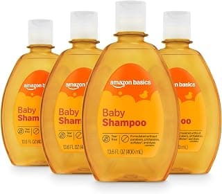 Amazon Basics Tear-Free Baby Shampoo, 13.6 Fluid Ounce, 4-Pack, Packaging May Vary Temp