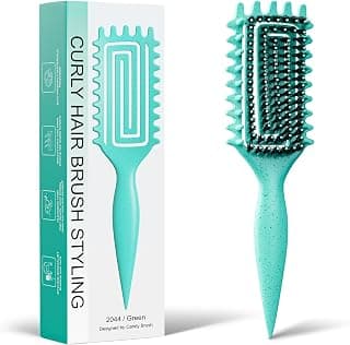 Curly Hair Brush with Boar Bristle & Wide-Tooth, Define & Detangle Wet/Dry