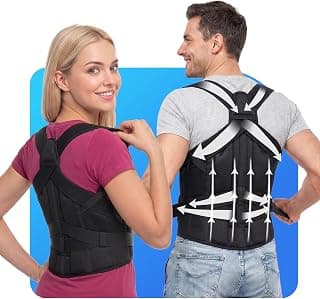 Posture Corrector for Men & Women, Medical-Grade Back Brace | Full Back Support Brace for Upper and Lower Back, Adjustable Shoulder Straightener for Work, Long Sitting and Exercise