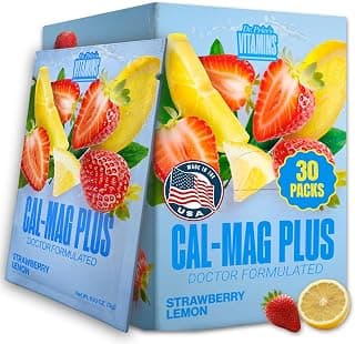 Cal Mag Supplement, Magnesium Packets, Calcium Drink Packets, D3, K2 & Boron, Bone & Muscle Support, Sugar Free, Made in USA